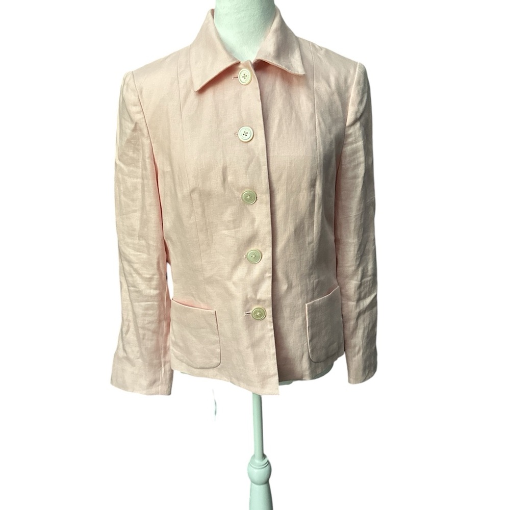 Vintage chaps Light pink linen blazer